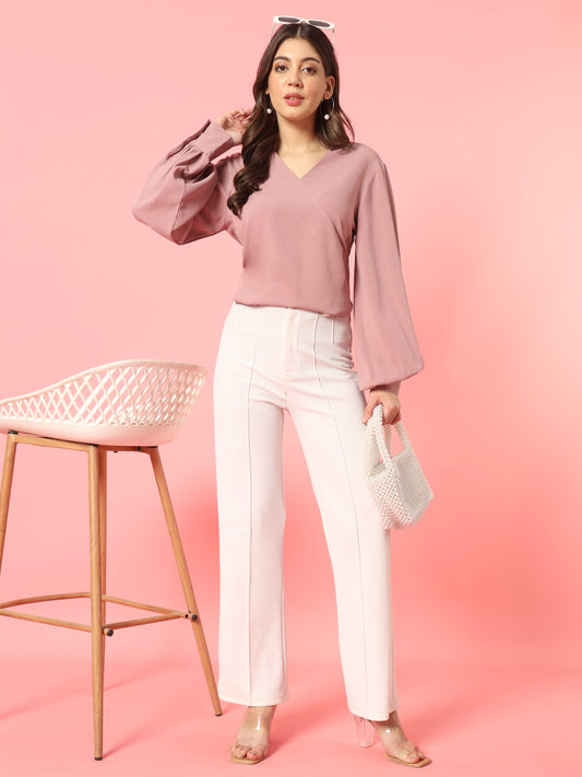 Pink Balloon Sleeves Top